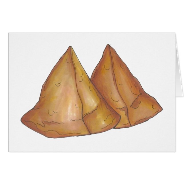 Cartão Samosas Indian Comida Samosa Foodie (Frente Horizontal)
