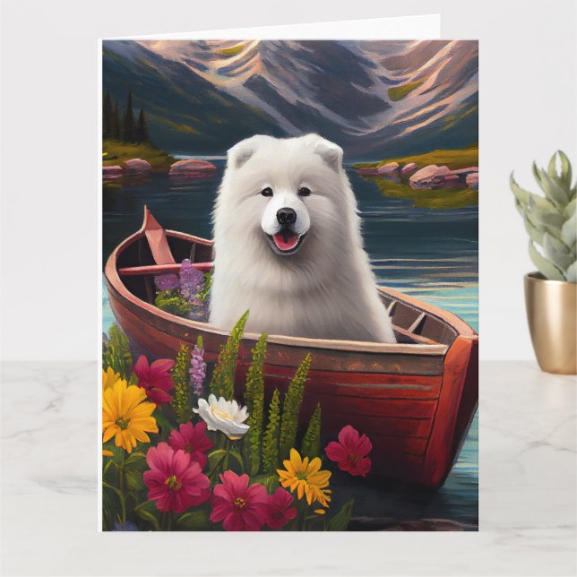 Cartão Samoyed em um Paddle: Uma Aventura Cênica (Planta pequena)