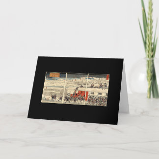 Cartão Samurai Attacking in the Snow Greeting Card