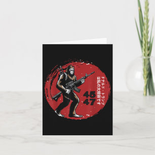 Cartão Samurai Bigfoot Japonês Vintage Graphic 2025 Funn
