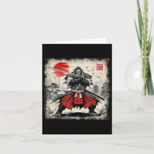 Cartão Samurai Bigfoot Japonês Vintage Ukiyo-e Art Warri