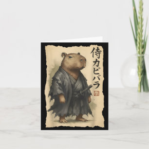 Cartão Samurai Capivara Capivara Engraçada Animal Japonês