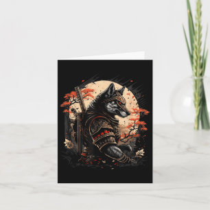 Cartão Samurai Dog Japonês Tatuagem Gráfica Para Homens W