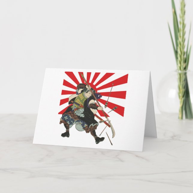 Cartão Samurai Flag Greeting Card (Frente)