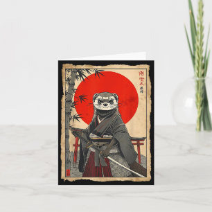 Cartão Samurai Furão Arte Japonesa Vintage Guerreiro Anim