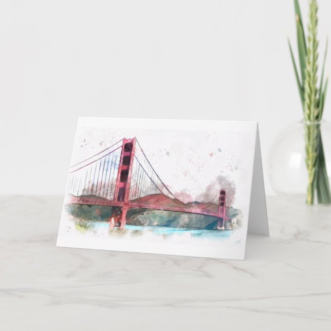 Cartão San Francisco, CA - Golden Gate Bridge Card (Frente)