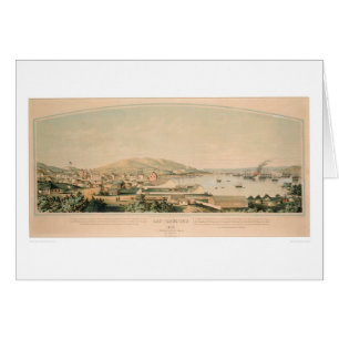 Cartão San Francisco, mapa panorâmico 1849 do CA (1626A)