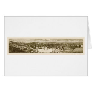 Cartão San Francisco, mapa panorâmico de CA - 1856