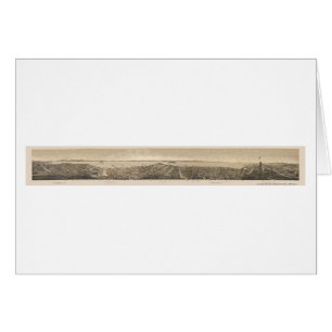 Cartão San Francisco, mapa panorâmico de CA - 1862
