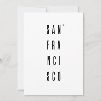 Cartão San Fransisco - minimalistic typography card
