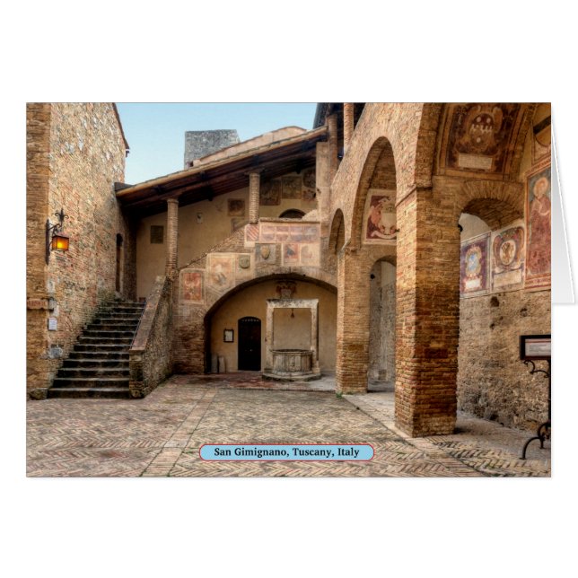 Cartão San Gimignano, Toscana, Itália (Frente Horizontal)