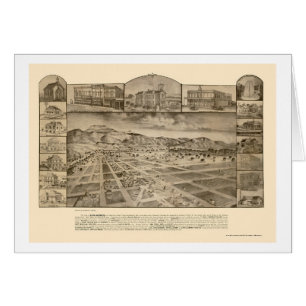 Cartão San Jacinto, mapa panorâmico de CA - 1886