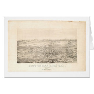 Cartão San Jose, mapa panorâmico 1869 do CA (1559A)