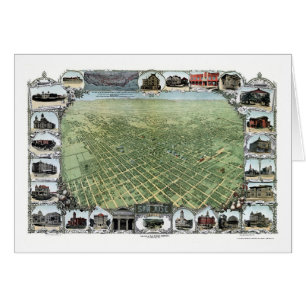Cartão San Jose, mapa panorâmico de CA - 1901