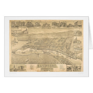 Cartão San Pedro, mapa panorâmico 1895 do CA (1319A)