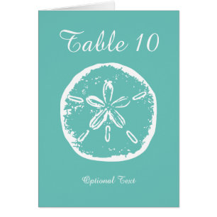 Cartão Sand dollar beach wedding table place cards