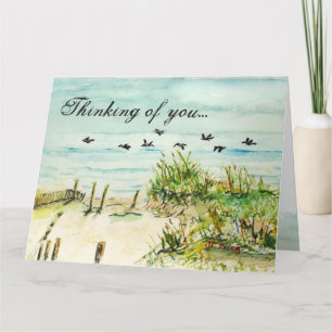 Cartão Sand Dunes and Seagulls Outer Banks North Carolina