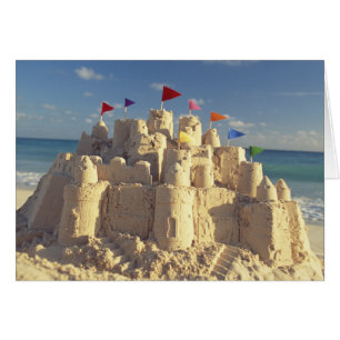 Cartão Sandcastle Na Praia