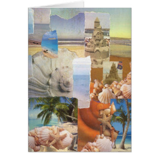 Cartão Sandcastles pela colagem do mar