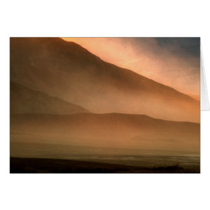 Cartão Sandstorm em Mesquite Sand Dunes, Sunset