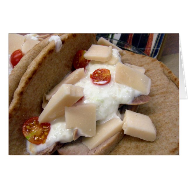 Cartão Sanduíche de porco pita (Frente Horizontal)