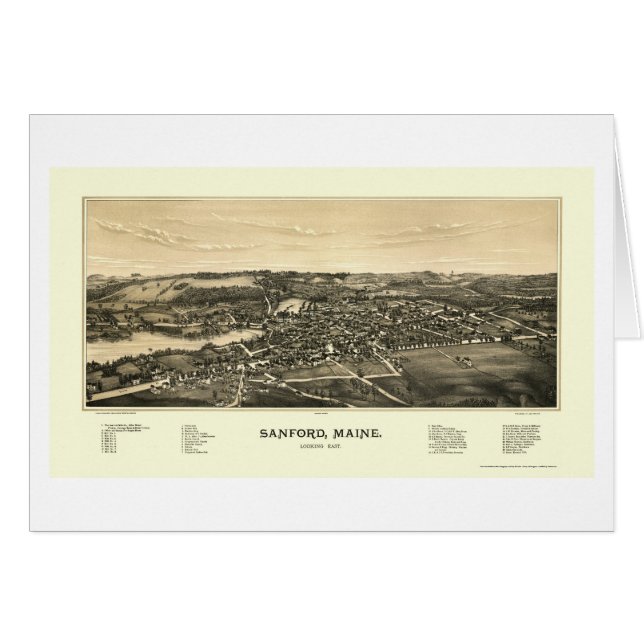Cartão Sanford, MIM mapa panorâmico - 1889 (Frente Horizontal)