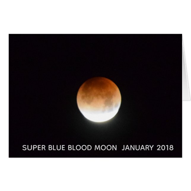 Cartão Sangue azul lua 31 de janeiro de 2018 super (Frente Horizontal)