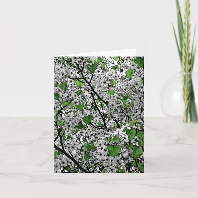 CARTÃO "SANGUE PRIMAVERA NA ÁRVORE (BRANCO/VERDE) (Frente)
