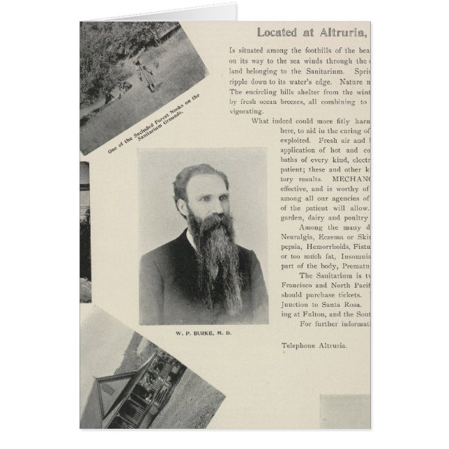 Cartão Sanitário de Burke, Califórnia (Frente)