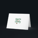 Cartão Santa Baby<br><div class="desc">Santa Baby. Presente Feliz Ano Novo. Inverno Natal Doce Souvenir. Presente Criativo Amor de Natal. Obtenha Felicidade nas Férias Ano Novo Natal Boa Disposição.</div>