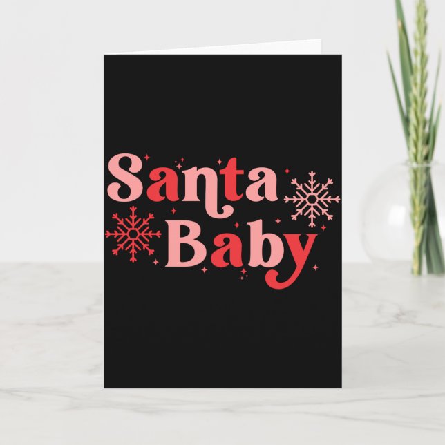 Cartão Santa Baby Fun Holiday Tygraphy Design  (Frente)