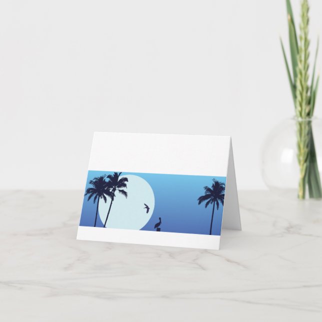 Cartão Santa Barbara Moonrise Customizable Notecard (Frente)