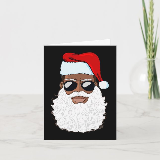 Cartão Santa Claus Black Xmas Papai noel Afro-Americano (Frente)