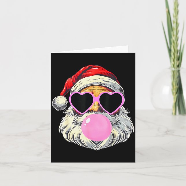 Cartão Santa Claus Blowing Bubble Gum Nk Sungles Christma (Frente)