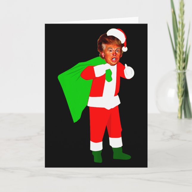Cartão Santa Claus Donald Trump Funny Christma Ugly Xmas  (Frente)