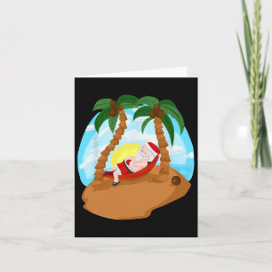 Cartão Santa Claus Felry Christmas Beaches Palm Tree Trip