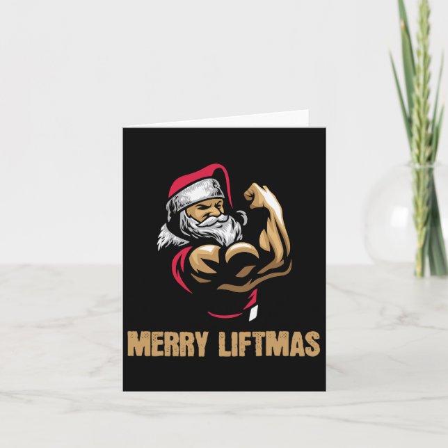 Cartão Santa Claus Gym Bodybuilding Malhação Feliz Liftma (Frente)