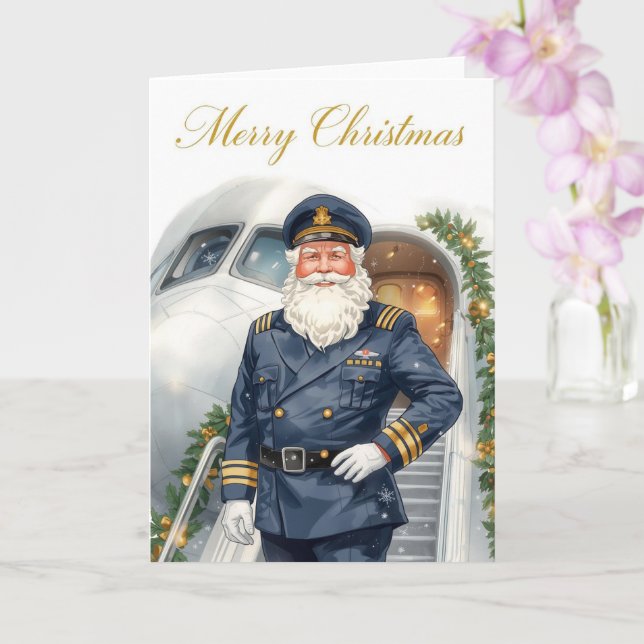 Cartão Santa Claus in at the airport (Orquídea)