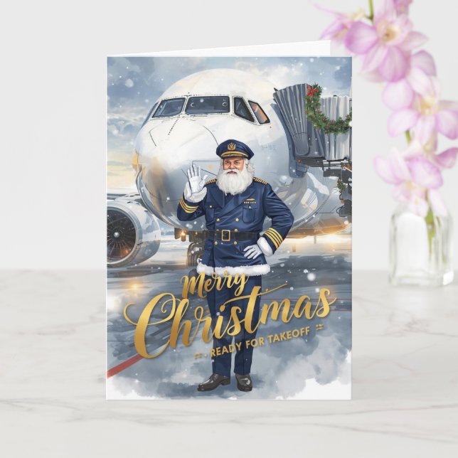 Cartão Santa Claus in at the airport (Orquídea)