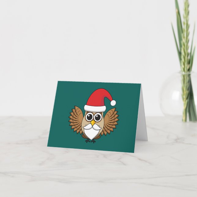 Cartão Santa Claus Owl (Frente)