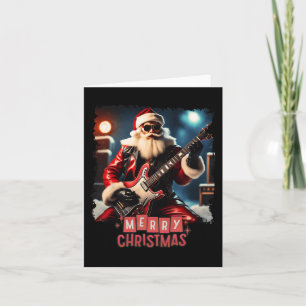 Cartão Santa Claus Rock Guitar Feliz Natal