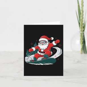Cartão Santa Claus Snowboard Diversão Natal Spor