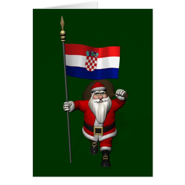 Cartão Santa Claus Visitando a Croácia (Frente)