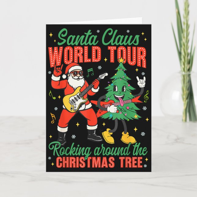 Cartão Santa Claus World Tour Rocking Around The Christma (Frente)