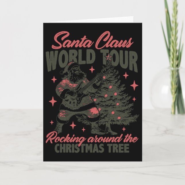 Cartão Santa Claus World Tour Rocking Around The Christma (Frente)