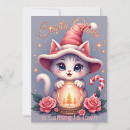 Cartão Santa Claws – Cute Holiday Cat Design