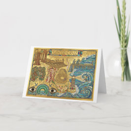 Cartão Santa Cruz California Mosaic Map Boardwalk Beach