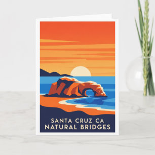 Cartão Santa Cruz Califórnia – Pôr do Sol em Pontes Natur