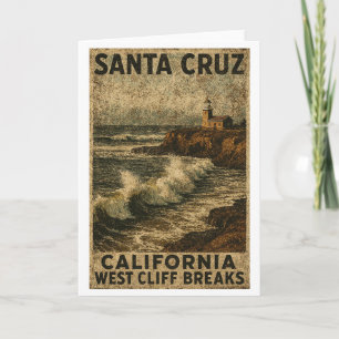 Cartão Santa Cruz Califórnia West Cliff Steamer Lane