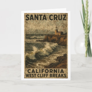 Cartão Santa Cruz Califórnia West Cliff Steamer Lane